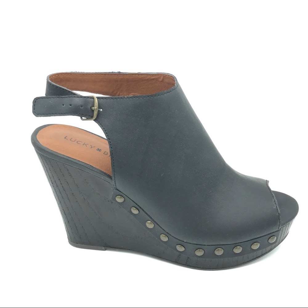 Lucky Brand Larae  wedge peep toe sandals